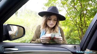 Public Sex Big tits hitchhiker Nicole Rae big dick public pov blowjob