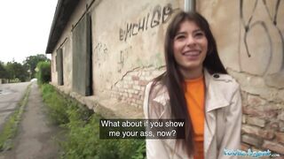 Public Sex Horny slim babe is fucked hard in the back of a transit van