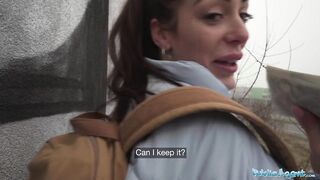 Public Sex She takes his big cock down to the balls after losing a simple game