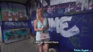 Public Sex - real MILF amateur with big boobs fucked behind train station