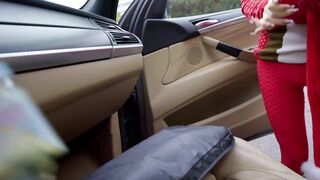 Public Sex Santa helper Matty Mila Perez public blowjob and big dick pov