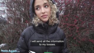 Public Sex Curly haired petite Spanish babe Geishakyd doggystyle sex in hallway