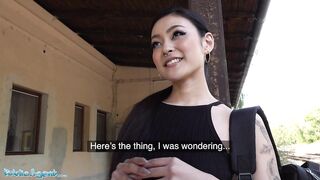 Public Sex Japanese beauty Rae Lil Black fucks for cash