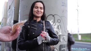 Public Sex Monica Brown has her tight Russian pussy fucked outdoors