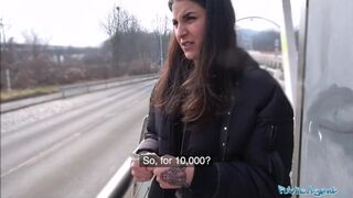 Public Sex Hot creampie climax after outdoor steamy sex session