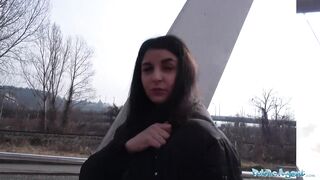 Public Sex Hot creampie climax after outdoor steamy sex session