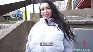 Public Sex Huge tits MILF public POV sloppy blowjob hardcore doggystyle fast fuck for curvy cougar