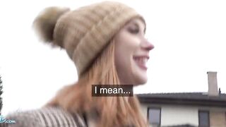 Public Sex Redhead Brit Lenina Crowne fucks for posh villa