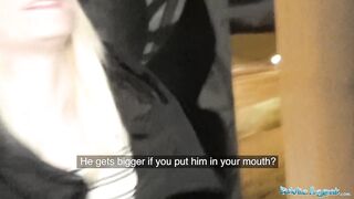 Public Sex Hot blonde fucks him for his cash offer