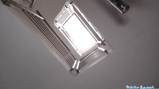 Public Sex Hot tourist sucks and fucks agents big cock in stairwell