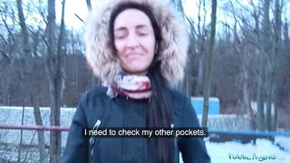 Public Sex Brunette with nice natural tits and pale skin