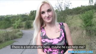 PublicSex Hot blonde birthday babe gets cash and cock as her present