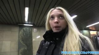 PublicSex Pale Skinny blonde fucked hard by a big cock