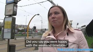 PublicSex Bibi fucks a stranger outside for a free rail card