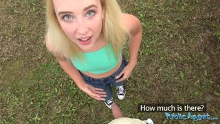 Public Sex - Lost American girl in Europe gets directions to locals big cock and has sex outside!